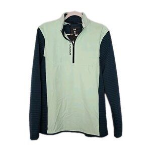 Under Armour Golf Green Ribbed 1/4 Zip Pullover Mens Medium
